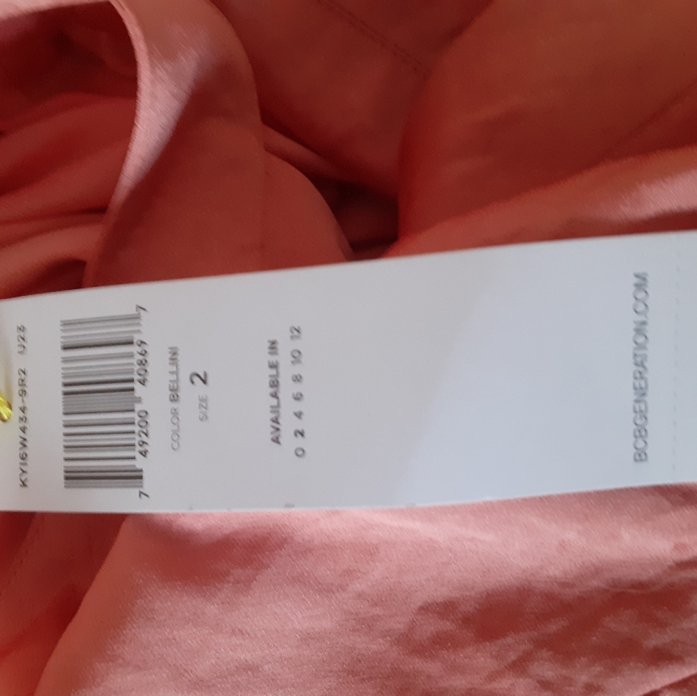 BCBGeneration Peach Satin cut out dress - Picture 6 of 7